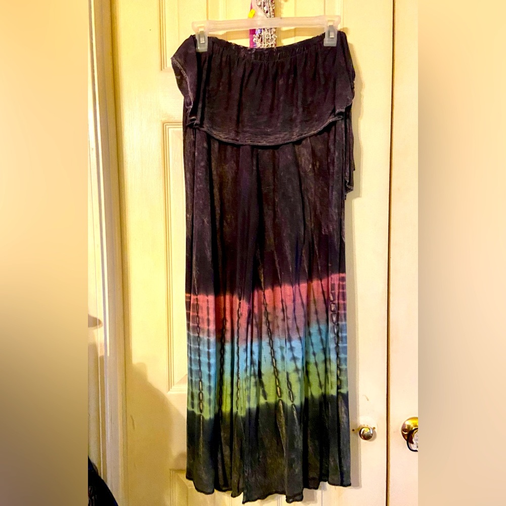 BOUTIQUE TIE DYE CROPPED PALAZZO PANTS